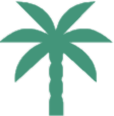 Palm tree background graphic (smaller and faded)