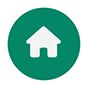 icon of white house on green background
